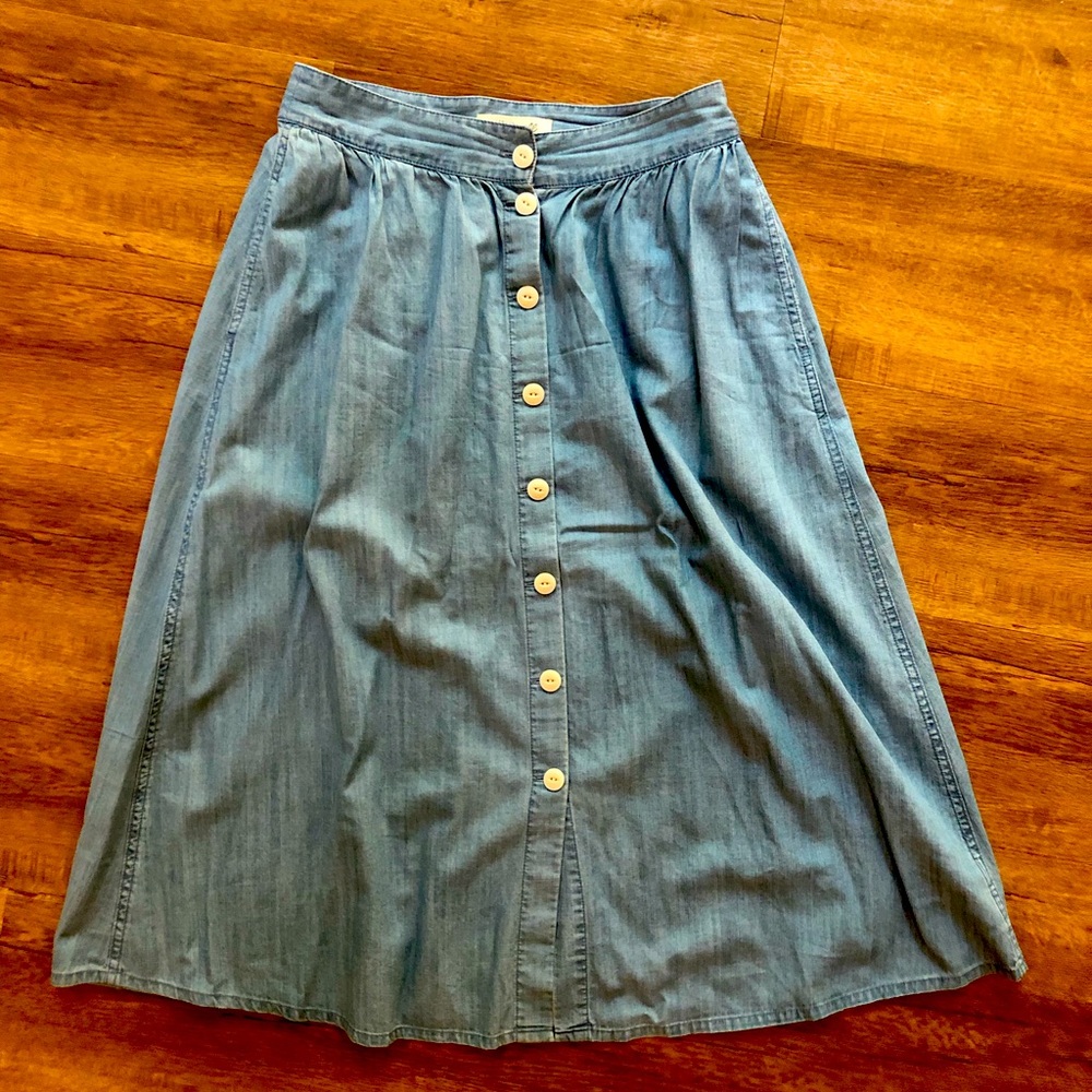 Madewell Button Front Midi Skirt